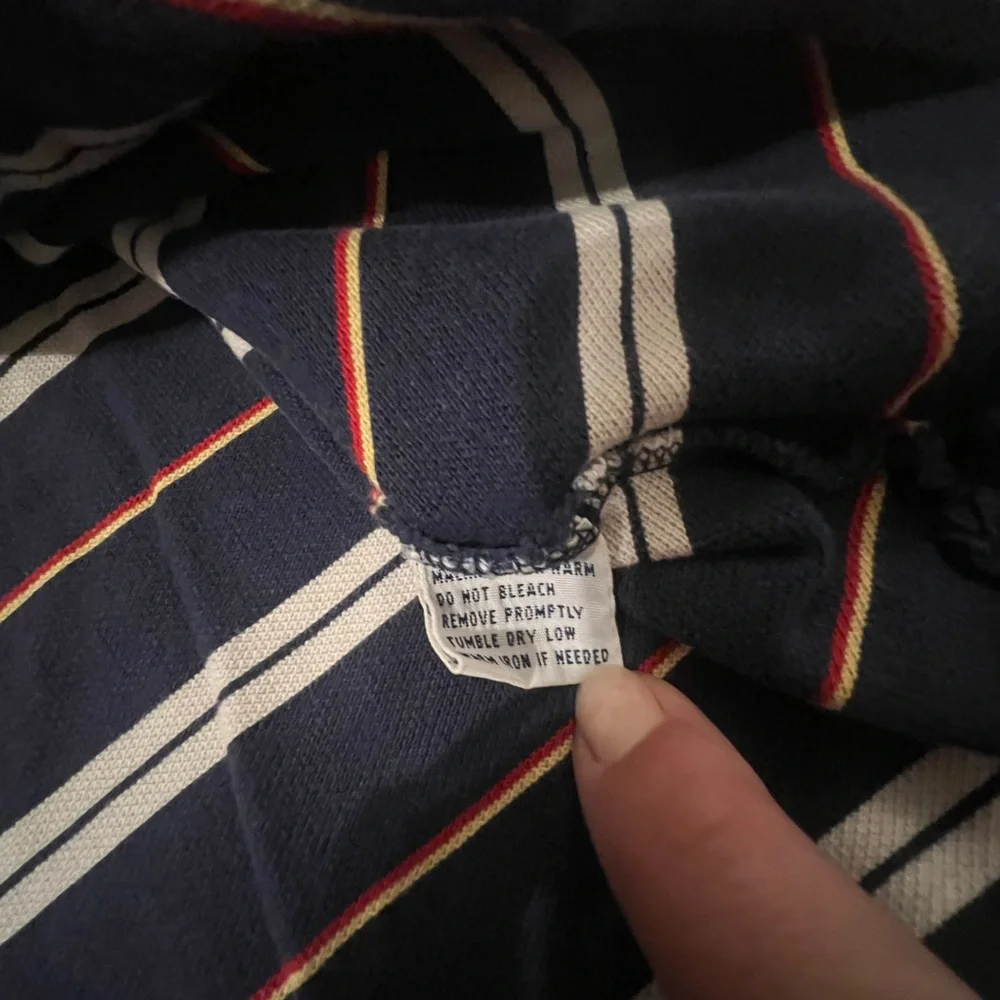 Polo Ralph Lauren Shirt Short Sleeve Navy White Stripe Green Pony Men’s large